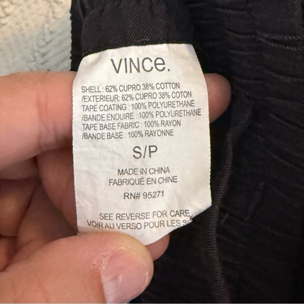 Vince Black Cupro Cotton Joggers Faux Leather Side Stripe Pants Small V068021183 - Picture 6 of 6